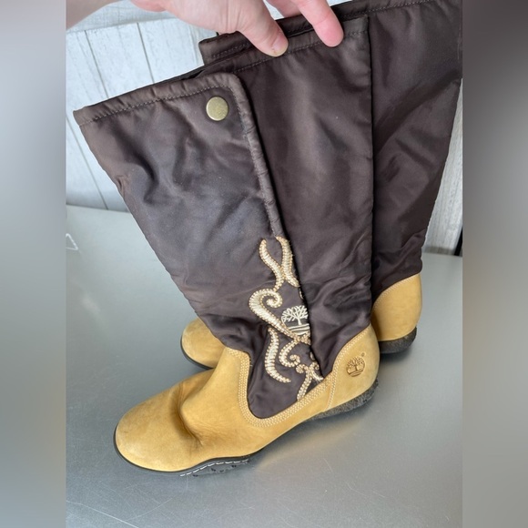 Timberland Western Style Knee High Puffer Boots Size 8 Women’s - Picture 1 of 5